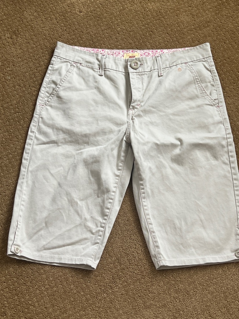 Levi's Pink and Cream Floral Trim Jeans
